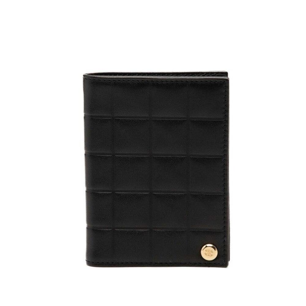 Chanel Lambskin CC Logo Chocobar Card Case Black